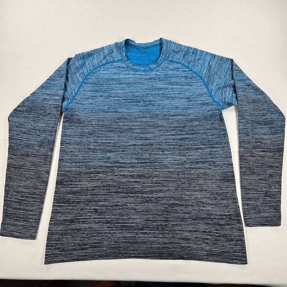 Lululemon Metal Vent Tech Long Sleeve Baltic Blue Black Ombre Top Men's Size XL